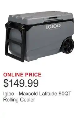 Costco Igloo - Maxcold Latitude 90QT Rolling Cooler offer