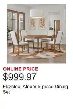 Costco Flexsteel Atrium 5-piece Dining Set offer