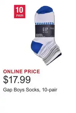 Costco Gap Boys Socks, 10-pair offer