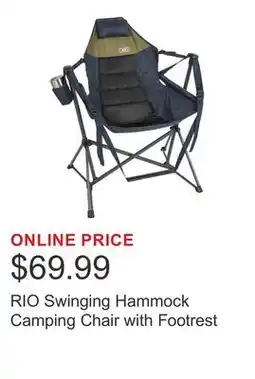 Costco RIO Swinging Hammock Camping Chair with Footrest offer
