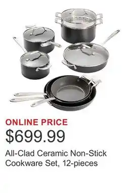 Costco All-Clad Ceramic Non-Stick Cookware Set, 12-pieces offer