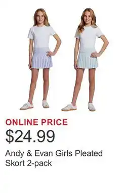 Costco Andy & Evan Girls Pleated Skort 2-pack offer