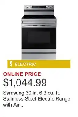 Costco Samsung 30 in. 6.3 cu. ft. Stainless Steel Electric Range with Air Fry and Built-in Wi-Fi offer