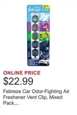 Costco Febreze Car Odor-Fighting Air Freshener Vent Clip, Mixed Pack, 2.2ml, 5 count offer
