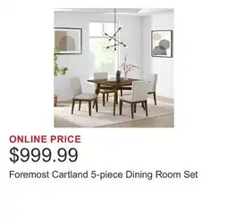 Costco Foremost Cartland 5-piece Dining Room Set offer