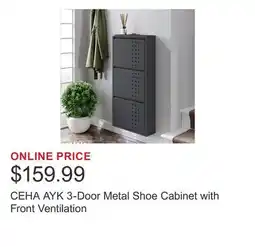 Costco CEHA AYK 3-Door Metal Shoe Cabinet with Front Ventilation offer