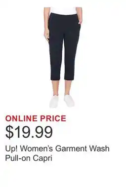 Costco Up! Women's Garment Wash Pull-on Capri offer