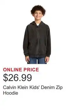 Costco Calvin Klein Kids' Denim Zip Hoodie offer