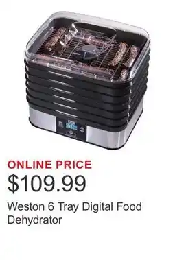 Costco Weston 6 Tray Digital Food Dehydrator offer