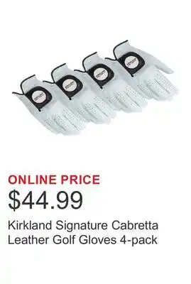 Costco Kirkland Signature Cabretta Leather Golf Gloves 4-pack offer