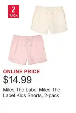 Costco Miles The Label Miles The Label Kids Shorts, 2-pack offer