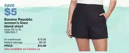 Costco Banana Republic women's linen blend short offer