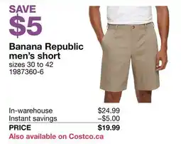 Costco Banana Republic men's short offer