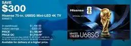 Costco Hisense 75-in. U68SG Mini-LED 4K TV offer