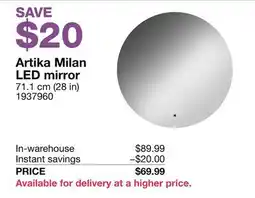 Costco Artika Milan LED mirror offer