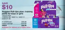 Costco Huggies Pull-Ups plus+ training pants for boys or girls offer