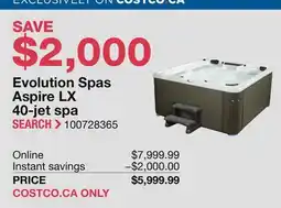 Costco Evolution Spas Aspire LX 40-jet spa offer
