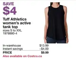 Costco Tuff Athletics women's active tank top offer