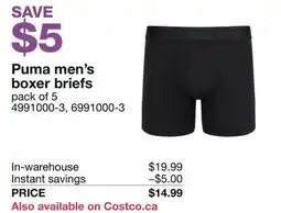 Costco Puma men's boxer briefs offer