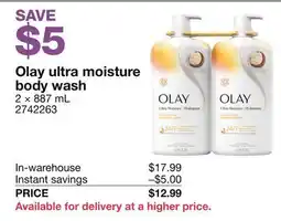 Costco Olay ultra moisture body wash offer