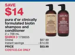 Costco purad'or clinically formulated biotin shampoo and conditioner offer