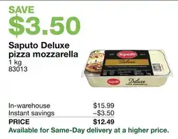 Costco Saputo Deluxe pizza mozzarella offer