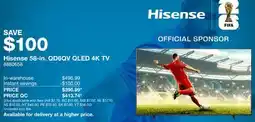 Costco Hisense 58-in. QD6QV OLED 4K TV offer
