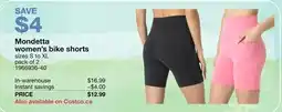Costco Mondetta women's bike shorts offer