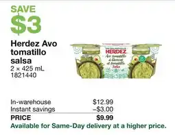Costco Herdez Avocado Tomatillo Salsa offer