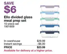 Costco Ello divided glass meal prep set offer