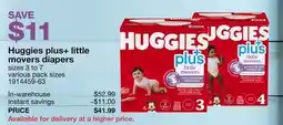 Costco Huggies plus+ little movers diapers offer
