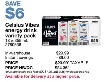 Costco Celsius Vibes energy drink variety pack offer