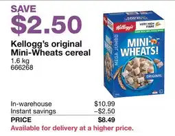 Costco Kellogg's original Mini-Wheats cereal offer