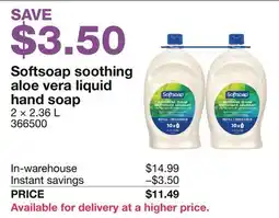 Costco Softsoap soothing aloe vera liquid hand soap offer