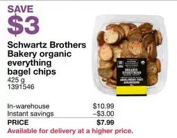 Costco Schwartz Brothers Bakery organic everything bagel chips offer