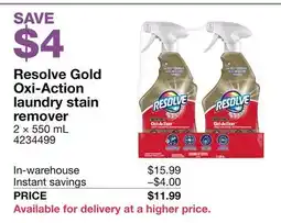 Costco Resolve Gold Oxi-Action laundry stain remover offer