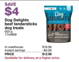Costco Dog Delights beef tendersticks dog treats offer
