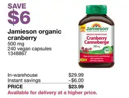 Costco Jamieson organic cranberry offer