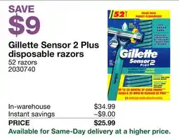 Costco Gillette Sensor 2 Plus disposable razors offer