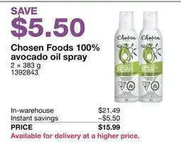 Costco Chosen Foods 100% avocado oil spray offer