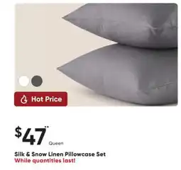 Sleep Country Silk & Snow Linen Pillowcase Set offer