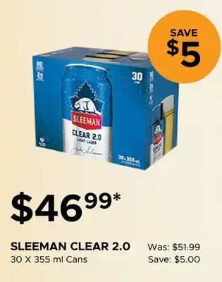 The Beer Store SLEEMAN CLEAR 2.0 offer