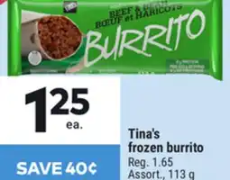 Giant Tiger Tina's frozen burrito offer