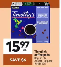 Giant Tiger Timothy's coffee pods offer