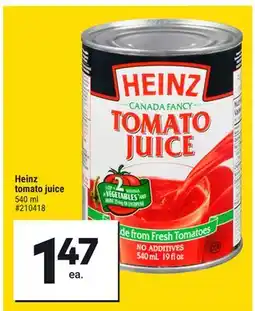Giant Tiger Heinz tomato juice offer
