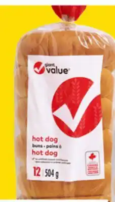 Giant Tiger hot dog buns offer