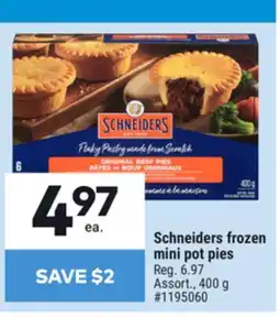 Giant Tiger Schneiders frozen mini pot pies offer