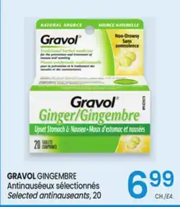 Uniprix GRAVOL GINGEMBRE Antinauséeux sélectionnés/Selected antinauseants offer