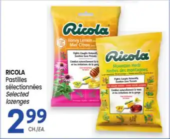 Uniprix RICOLA Pastilles sélectionnées/Selected lozenges offer