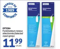 Uniprix OPTION+ Pulvérisateurs nasaux sélectionnés/Selected nasal sprays offer